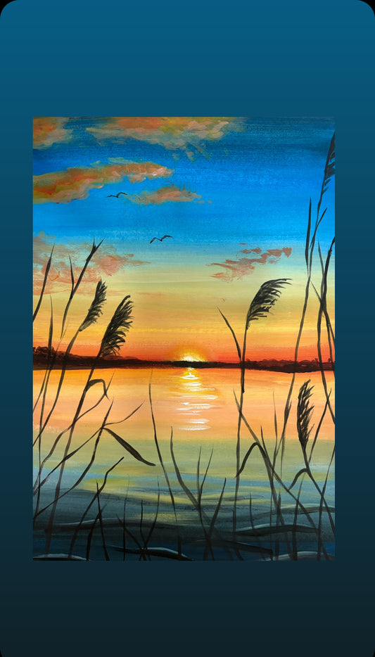 The Sunset Reeds, Adult Paint Along, Plough, Cardiff- 15TH May, 6.45pm, Purchase ticket with venue