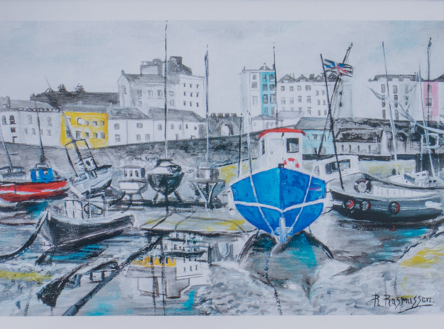 Tenby Harbour, Blue boat