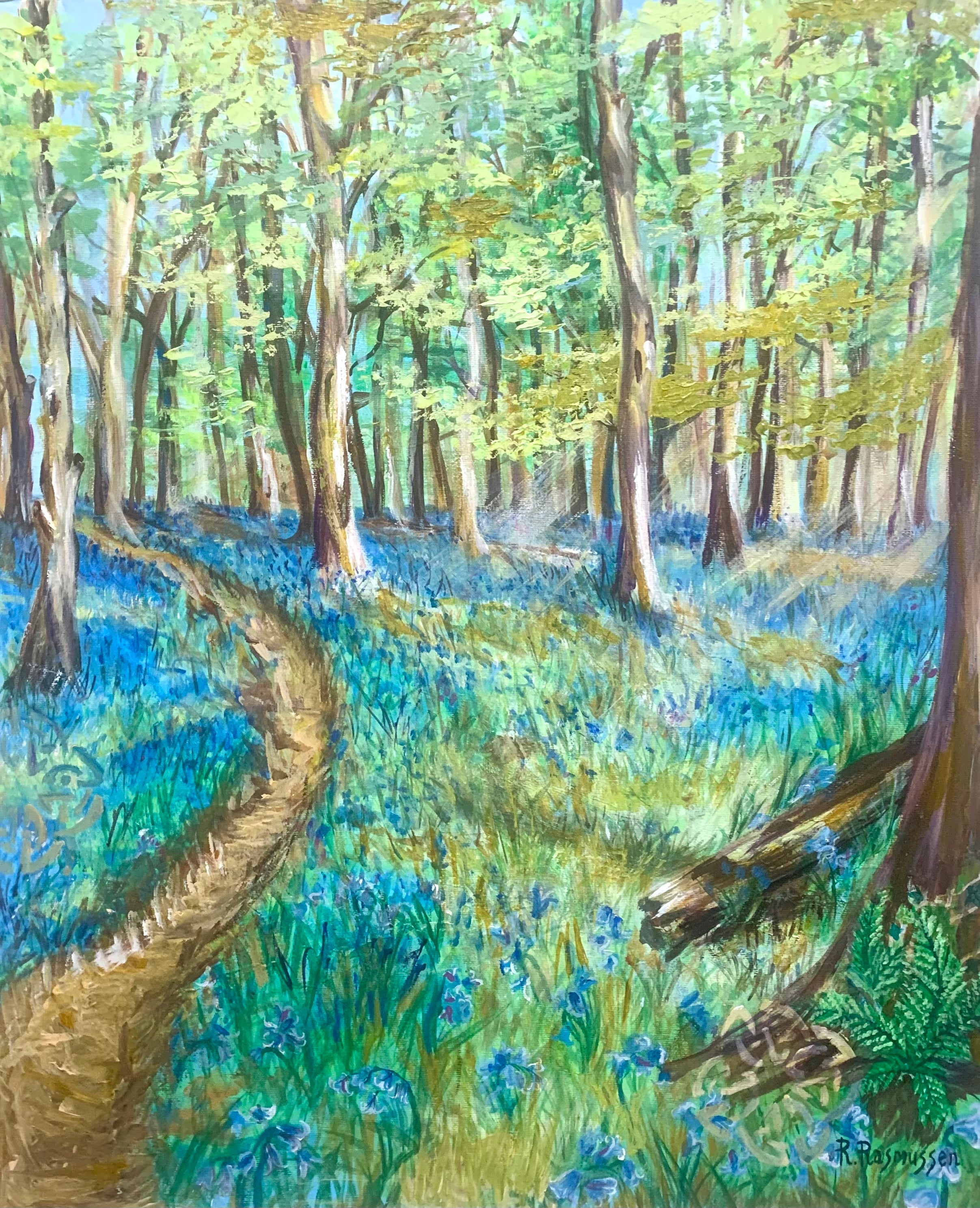 Rhiwbina Bluebells - Original Painting – Rachel Rasmussen Art