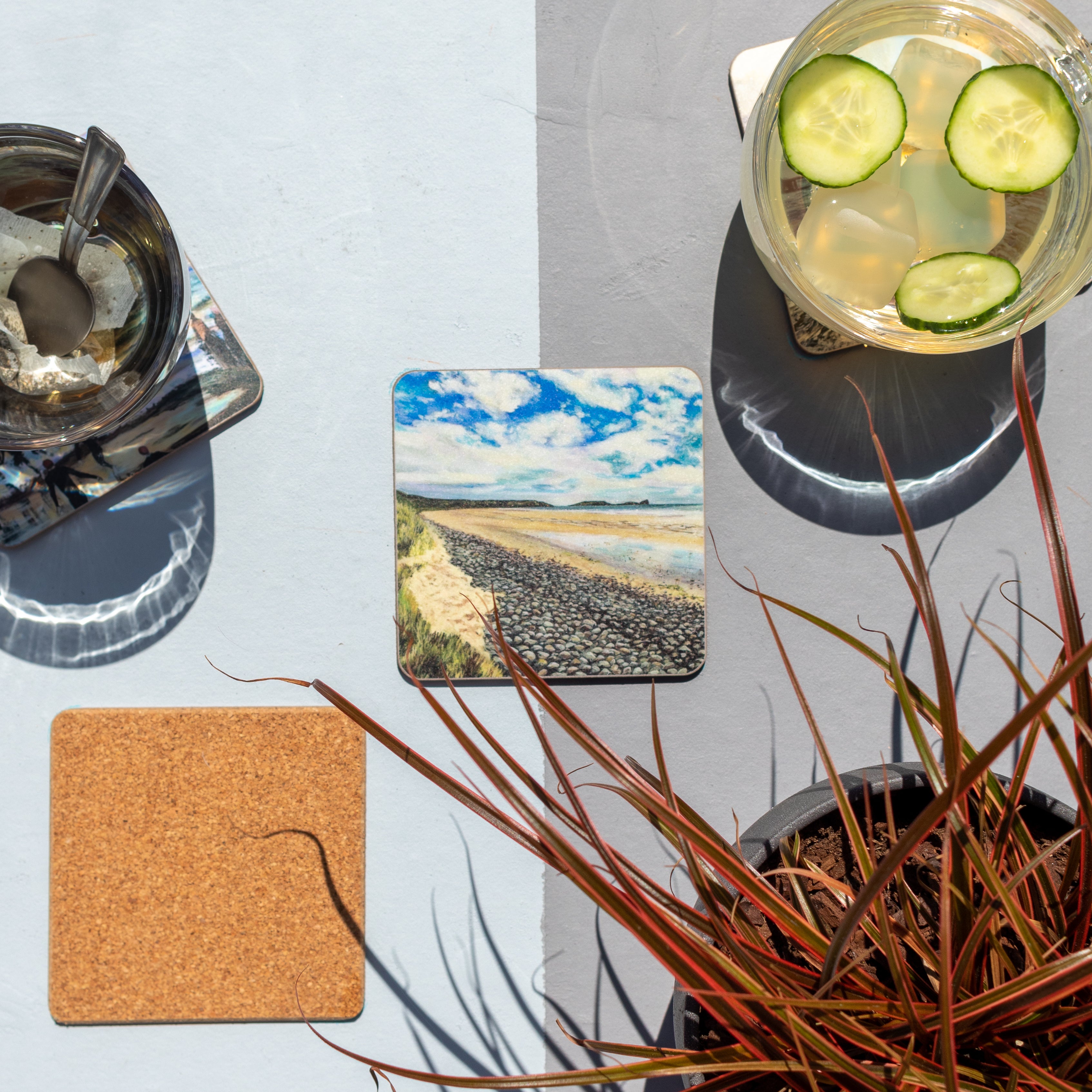 Rhossili Pebbles Coaster – Rachel Rasmussen Art