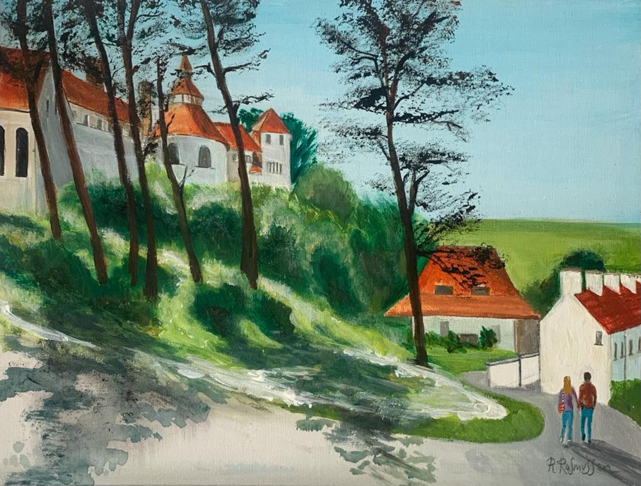 Caldey Island Abbey - Original Painting – Rachel Rasmussen Art